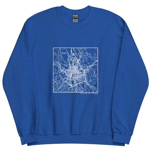 Manchester New Hampshire  Map Unisex Crewneck Sweater with City inscription in Royal Blue