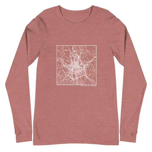 Manchester New Hampshire  Map Unisex Long-Sleeve T-shirt with City inscription in Heather Mauve