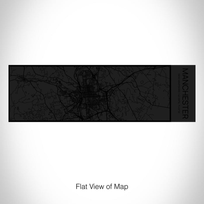 Rendered View of Manchester New Hampshire Map on 10oz Stainless Steel Insulated Cup in Matte Black with Sliding Lid
