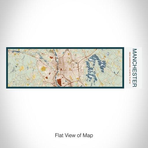 Rendered View of Manchester New Hampshire Map on 10oz Stainless Steel Insulated Cup in Woodblock with Sliding Lid