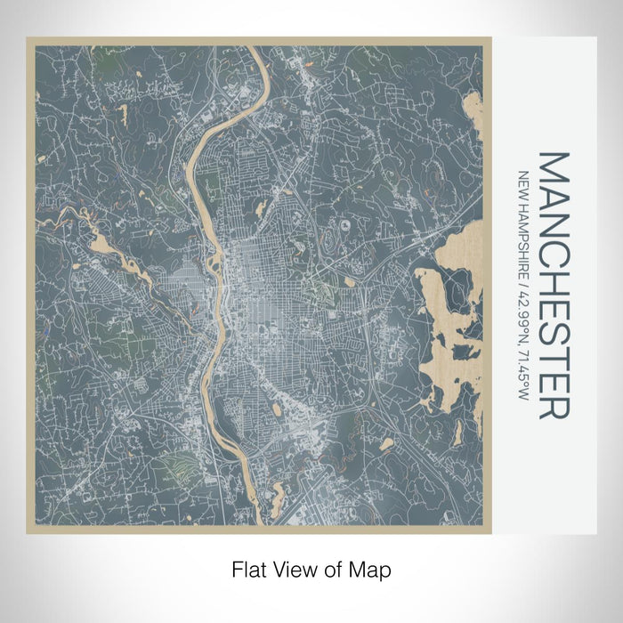Rendered View of Manchester New Hampshire Map on 17oz Stainless Steel Insulated Tumbler in Afternoon Map Style