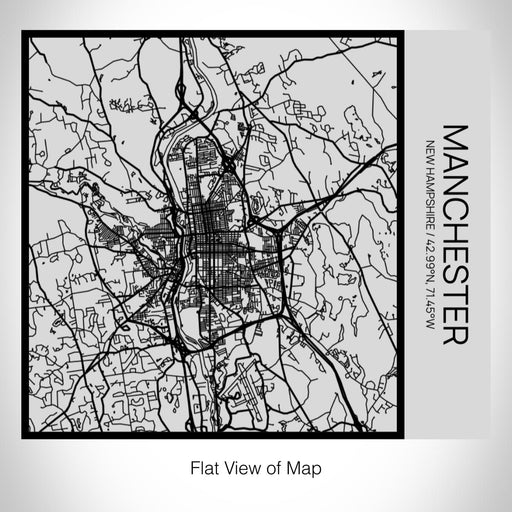 Rendered View of Manchester New Hampshire Map on 17oz Stainless Steel Insulated Tumbler in Tactile Lines with Succulent in Background