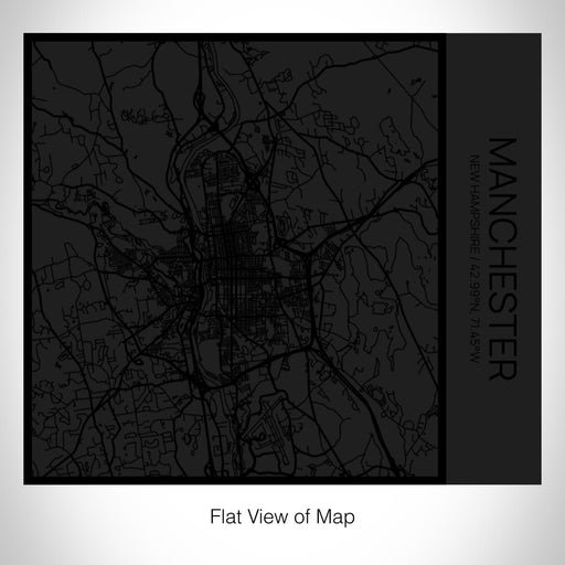 Rendered View of Manchester New Hampshire Map on 17oz Stainless Steel Insulated Tumbler in Matte Black with Tactile Lines