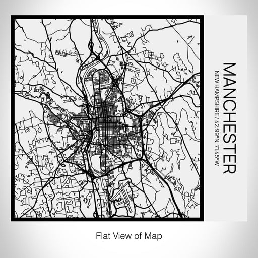 Rendered View of Manchester New Hampshire Map on 17oz Stainless Steel Insulated Tumbler in Matte White with Tactile Lines