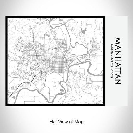 Rendered View of Manhattan Kansas Map on 20oz Stainless Steel Insulated Bottle with Bamboo Top with printed classic style map