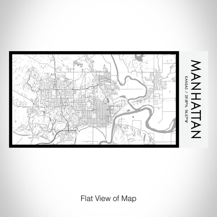 Rendered View of Manhattan Kansas Map on 17oz Stainless Steel Insulated Bottle with printed classic style map