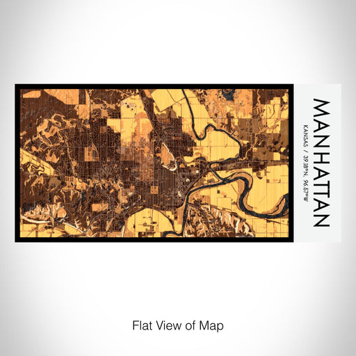 Rendered View of Manhattan Kansas Map on 17oz Stainless Steel Insulated Bottle with printed ember style map