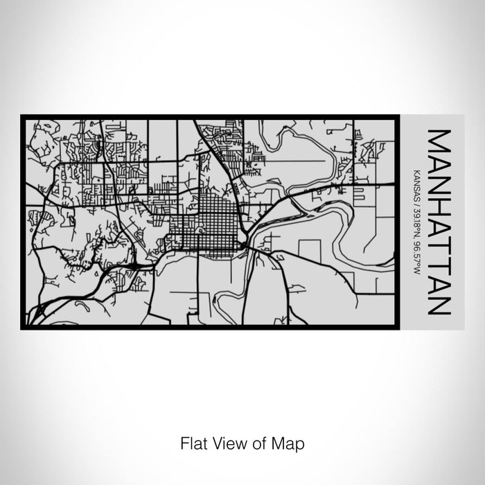 Rendered View of Manhattan Kansas Map on 17oz Stainless Steel Insulated Cola Bottle in Stainless