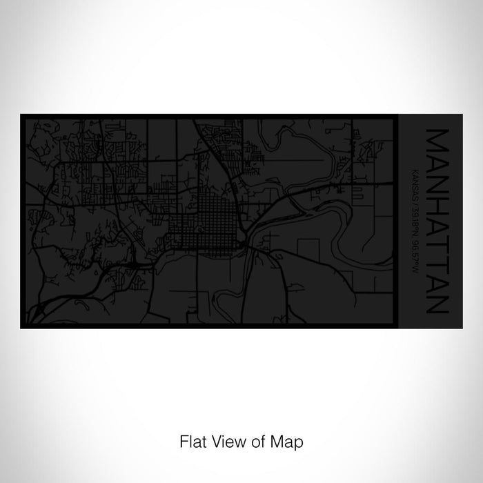 Rendered View of Manhattan Kansas Map on 17oz Stainless Steel Insulated Cola Bottle in Stainless in Matte Black