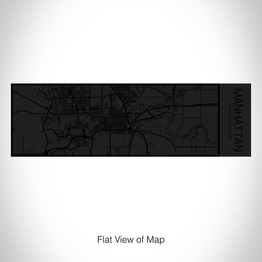 Rendered View of Manhattan Kansas Map on 10oz Stainless Steel Insulated Cup in Matte Black with Sliding Lid