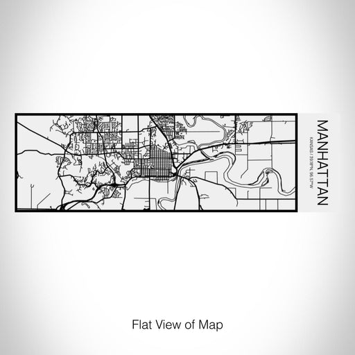 Rendered View of Manhattan Kansas Map on 10oz Stainless Steel Insulated Cup in Matte White with Sliding Lid