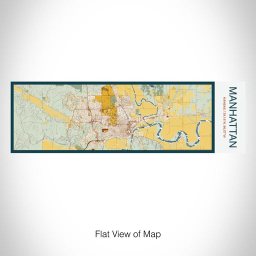 Rendered View of Manhattan Kansas Map on 10oz Stainless Steel Insulated Cup in Woodblock with Sliding Lid