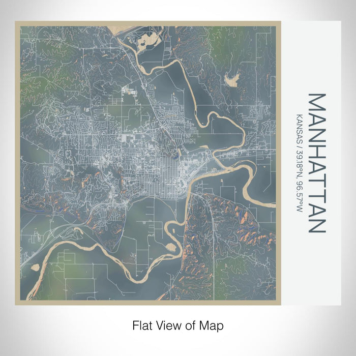 Rendered View of Manhattan Kansas Map on 17oz Stainless Steel Insulated Tumbler in Afternoon Map Style