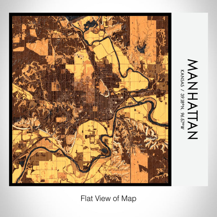 Rendered View of Manhattan Kansas Map on 17oz Stainless Steel Insulated Tumbler in Ember Map Style