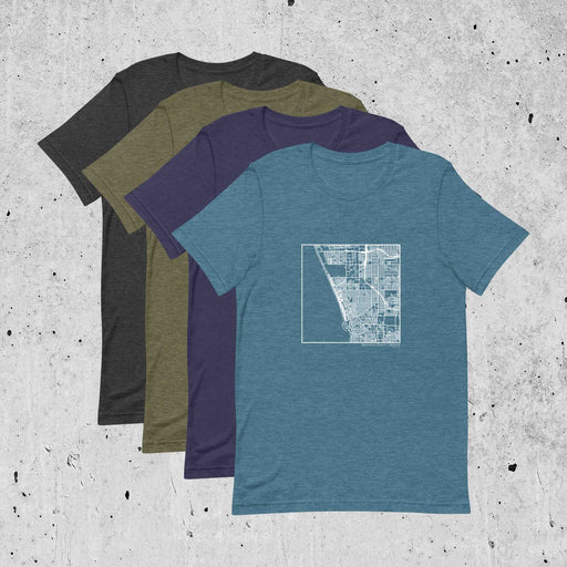 Manhattan Beach California  Map Unisex T-Shirts in Multiple Colors