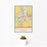 12x18 Mankato Minnesota Map Print Portrait Orientation in Woodblock Style With Small Cactus Plant in White Planter