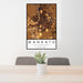 24x36 Mankato Minnesota Map Print Portrait Orientation in Ember Style Behind 2 Chairs Table and Potted Plant