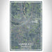 Mankato Minnesota Map Print Portrait Orientation in Afternoon Style With Shaded Background