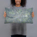 Person holding 20x12 Custom Mankato Minnesota Map Throw Pillow in Afternoon