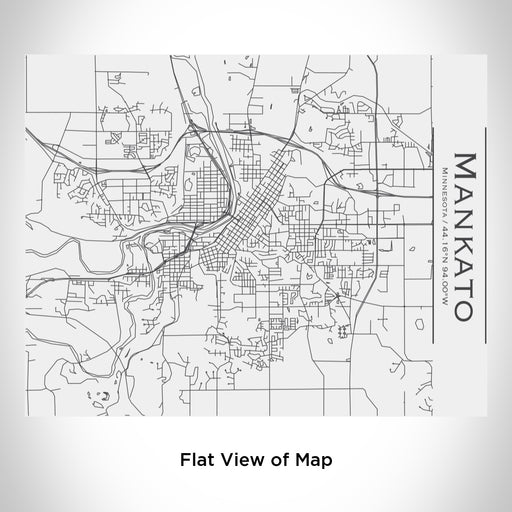 Rendered View of Mankato Minnesota Map Engraving on 20oz Stainless Steel Insulated Bottle with Bamboo Top in White