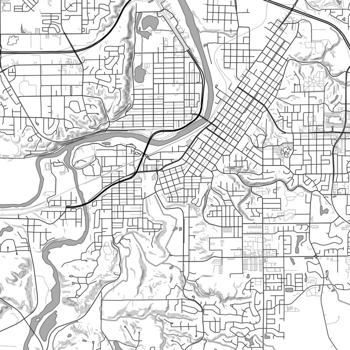 Mankato Minnesota Map Print in Classic Style Zoomed In Close Up Showing Details