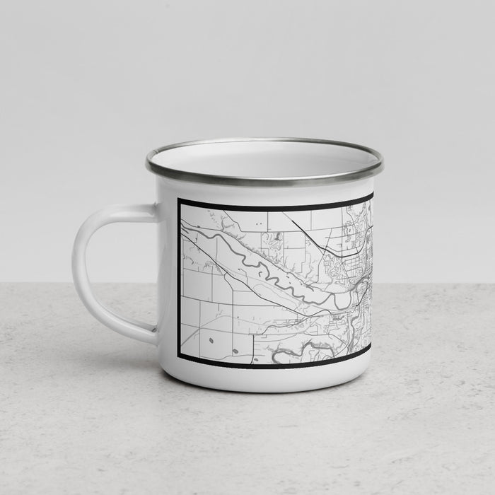 Left View Custom Mankato Minnesota Map Enamel Mug in Classic