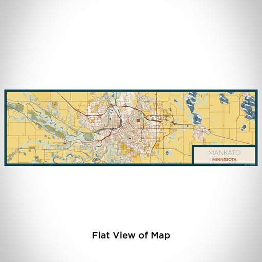 Flat View of Map Custom Mankato Minnesota Map Enamel Mug in Woodblock