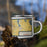 Right View Custom Mankato Minnesota Map Enamel Mug in Woodblock on Grass With Trees in Background