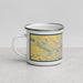 Left View Custom Mankato Minnesota Map Enamel Mug in Woodblock