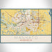 Mankato Minnesota Map Print Landscape Orientation in Woodblock Style With Shaded Background