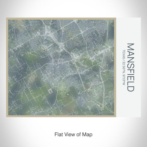 Rendered View of Mansfield Texas Map on 20oz Stainless Steel Insulated Bottle with Bamboo Top with printed afternoon style map