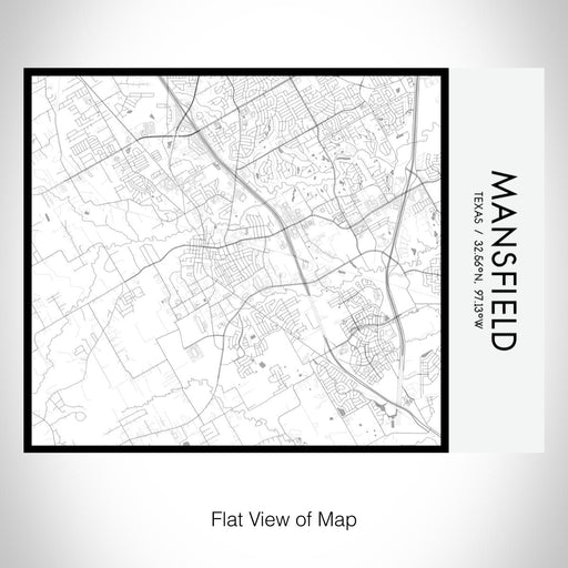 Rendered View of Mansfield Texas Map on 20oz Stainless Steel Insulated Bottle with Bamboo Top with printed classic style map