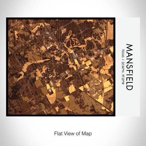 Rendered View of Mansfield Texas Map on 20oz Stainless Steel Insulated Bottle with Bamboo Top with printed ember style map