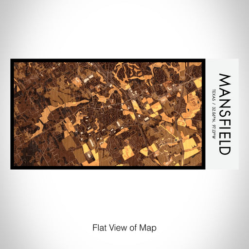 Rendered View of Mansfield Texas Map on 17oz Stainless Steel Insulated Bottle with printed ember style map