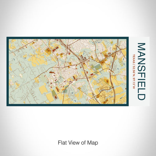Rendered View of Mansfield Texas Map on 17oz Stainless Steel Insulated Bottle with printed woodblock style map