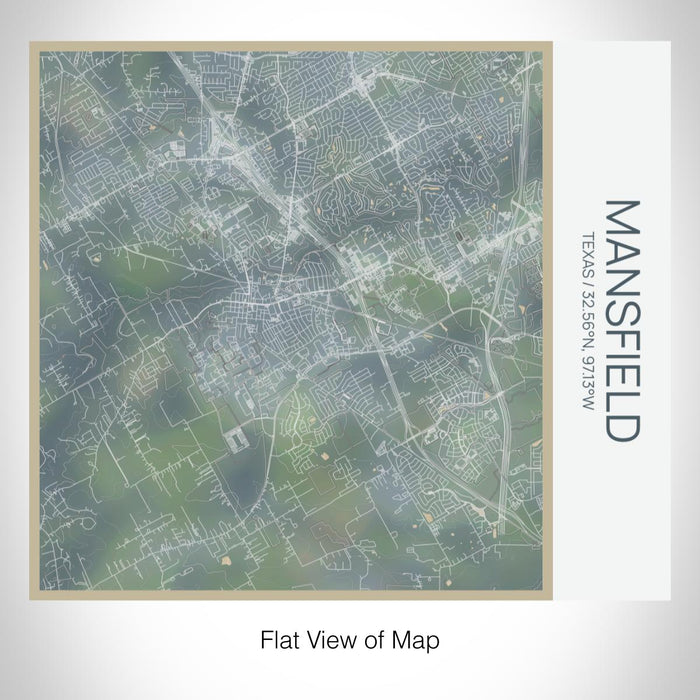 Rendered View of Mansfield Texas Map on 17oz Stainless Steel Insulated Tumbler in Afternoon Map Style