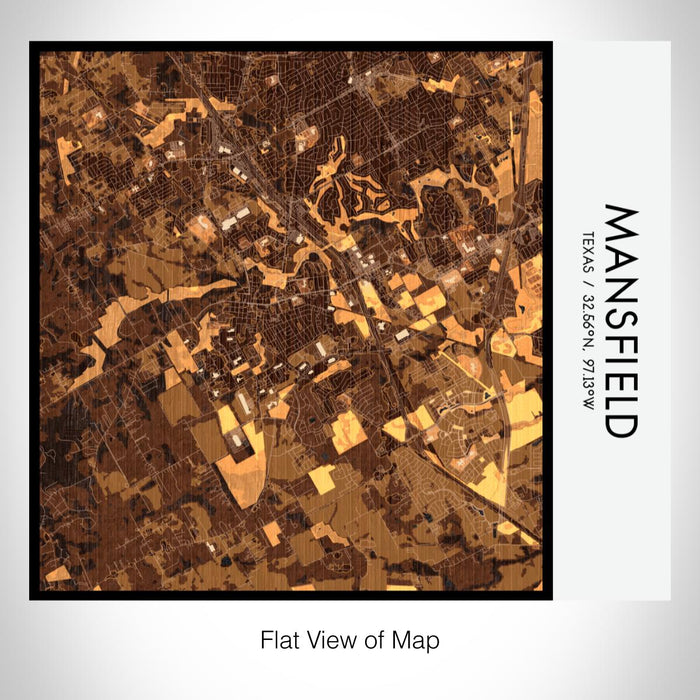 Rendered View of Mansfield Texas Map on 17oz Stainless Steel Insulated Tumbler in Ember Map Style