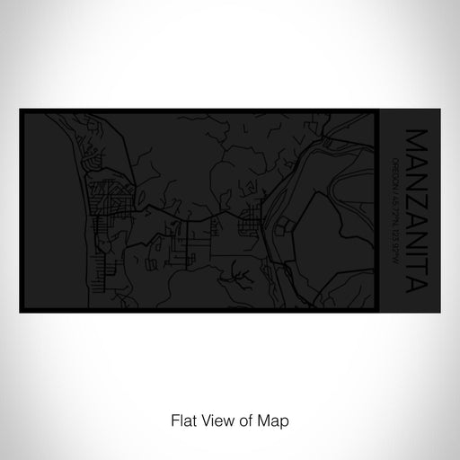 Rendered View of Manzanita Oregon Map on 17oz Stainless Steel Insulated Cola Bottle in Stainless in Matte Black