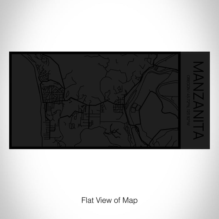 Rendered View of Manzanita Oregon Map on 17oz Stainless Steel Insulated Cola Bottle in Stainless in Matte Black