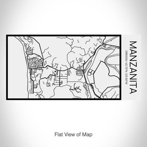Rendered View of Manzanita Oregon Map on 17oz Stainless Steel Insulated Cola Bottle in Stainless in Matte White