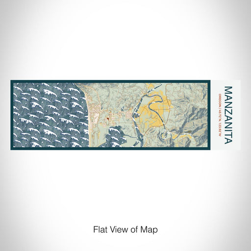 Rendered View of Manzanita Oregon Map on 10oz Stainless Steel Insulated Cup in Woodblock with Sliding Lid