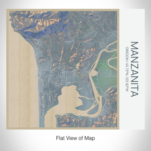 Rendered View of Manzanita Oregon Map on 17oz Stainless Steel Insulated Tumbler in Afternoon Map Style