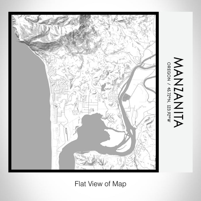 Rendered View of Manzanita Oregon Map on 17oz Stainless Steel Insulated Tumbler in Classic Map Style