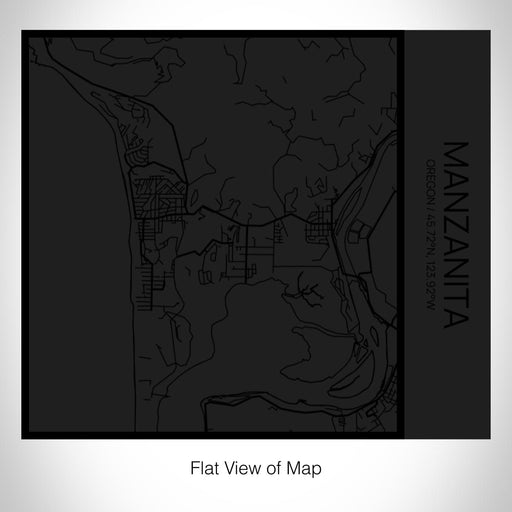 Rendered View of Manzanita Oregon Map on 17oz Stainless Steel Insulated Tumbler in Matte Black with Tactile Lines