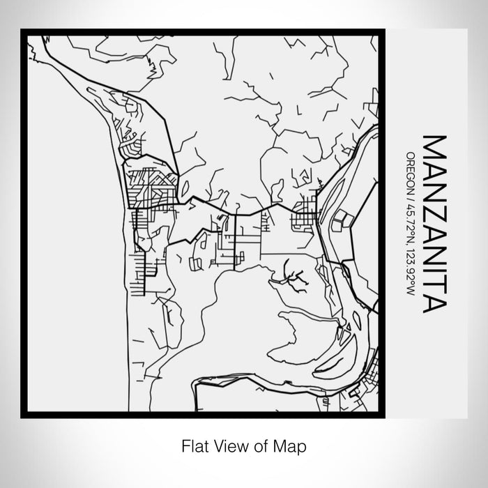 Rendered View of Manzanita Oregon Map on 17oz Stainless Steel Insulated Tumbler in Matte White with Tactile Lines