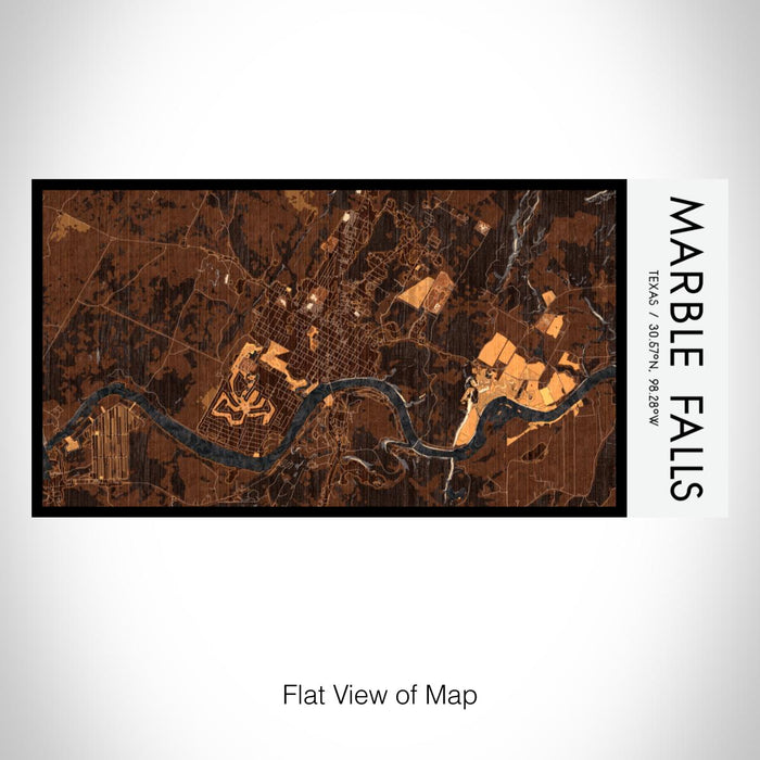 Rendered View of Marble Falls Texas Map on 17oz Stainless Steel Insulated Bottle with printed ember style map