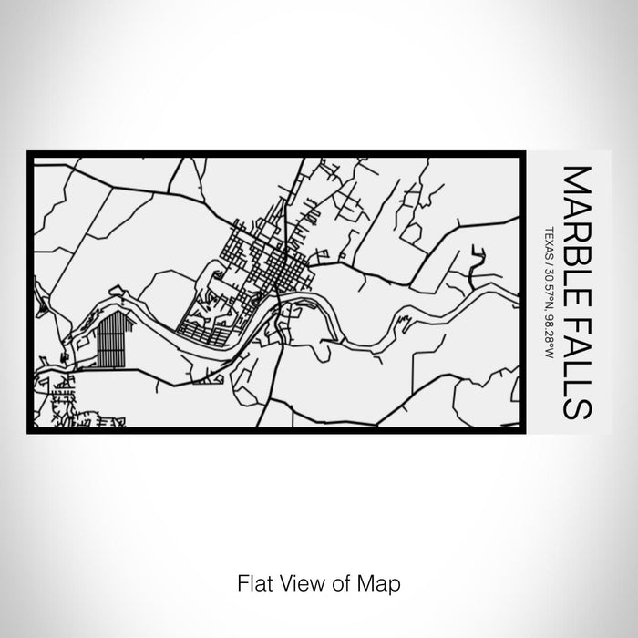 Rendered View of Marble Falls Texas Map on 17oz Stainless Steel Insulated Cola Bottle in Stainless in Matte White
