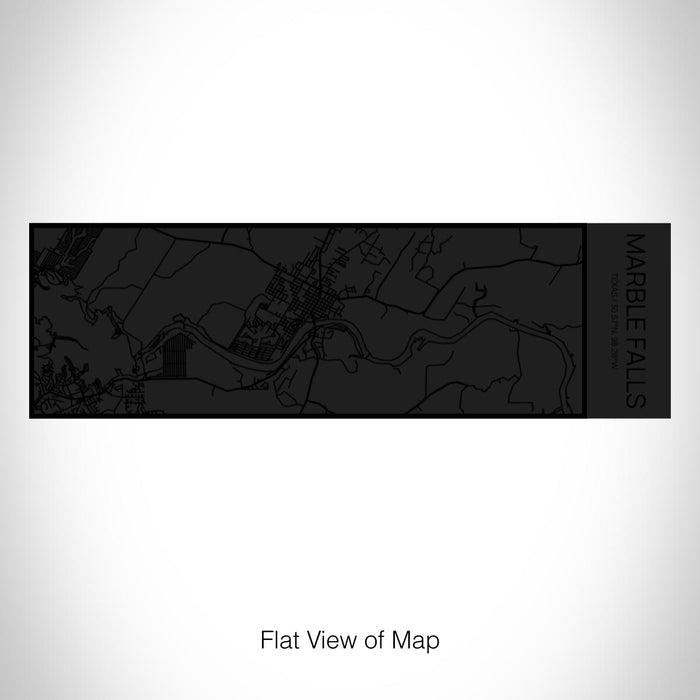 Rendered View of Marble Falls Texas Map on 10oz Stainless Steel Insulated Cup in Matte Black with Sliding Lid