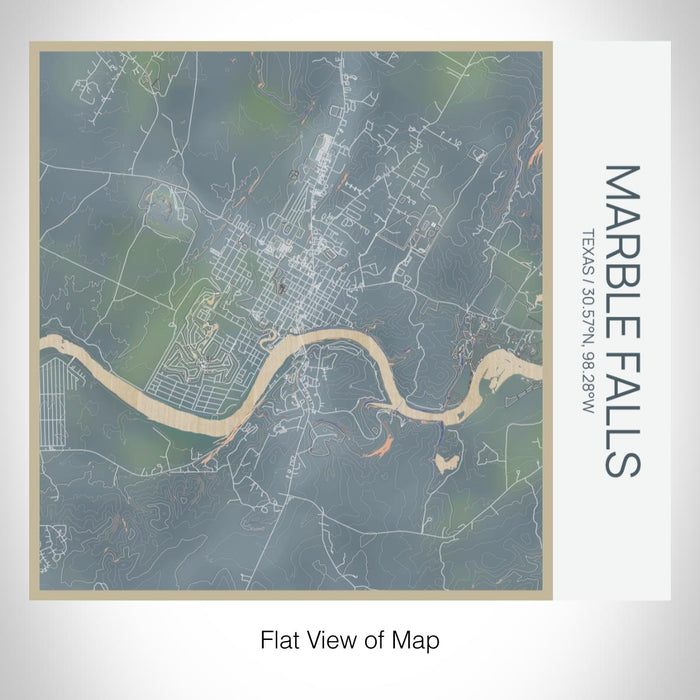 Rendered View of Marble Falls Texas Map on 17oz Stainless Steel Insulated Tumbler in Afternoon Map Style