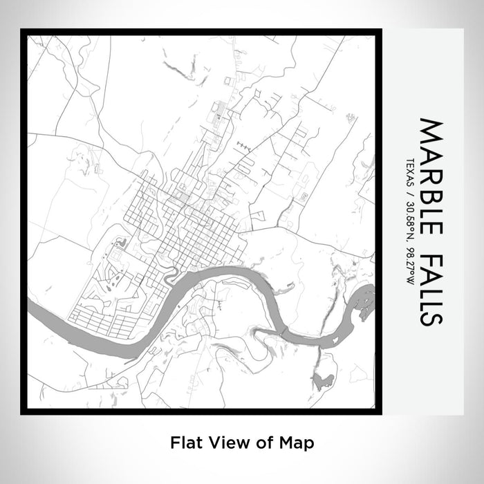 Rendered View of Marble Falls Texas Map on 17oz Stainless Steel Insulated Tumbler in Classic Map Style